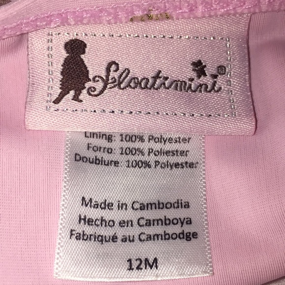 Floatimini Infant Girls Rash Guard Swim Suit 12 Months Pink with Gold Hearts - Picture 12 of 14